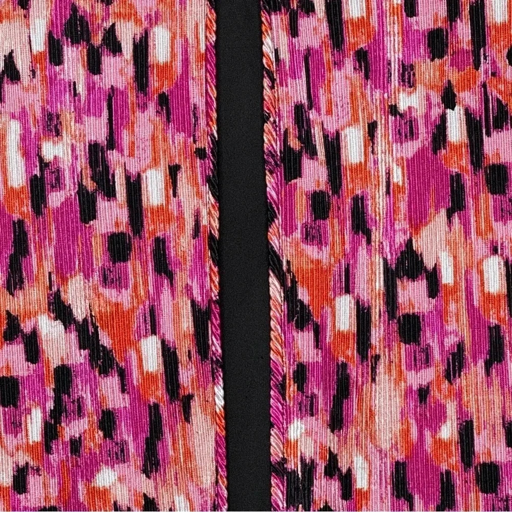 Sag Harbor L Large Shirt Top Pink Abstract Short Sleeve Scoop Neck Layered Look - Picture 2 of 6